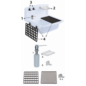 GRILLE + EGOUTTOIR + 4 CROCHETS ECROUS